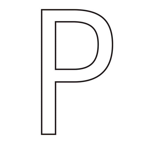 Character 'P' - White Vinyl - 50mm - Pack of 10