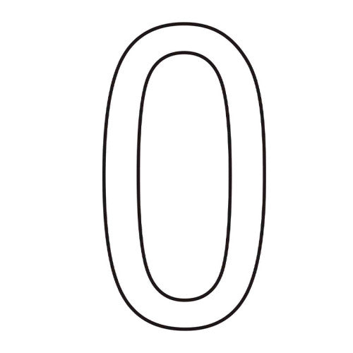 Character '0' - White Vinyl - 75mm - Pack of 10
