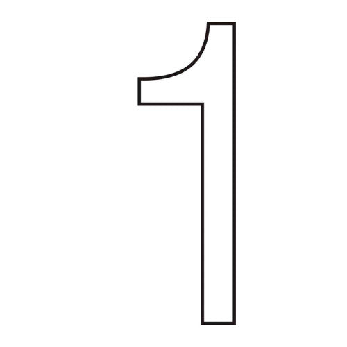 Character '1' - White Vinyl - 75mm - Pack of 10