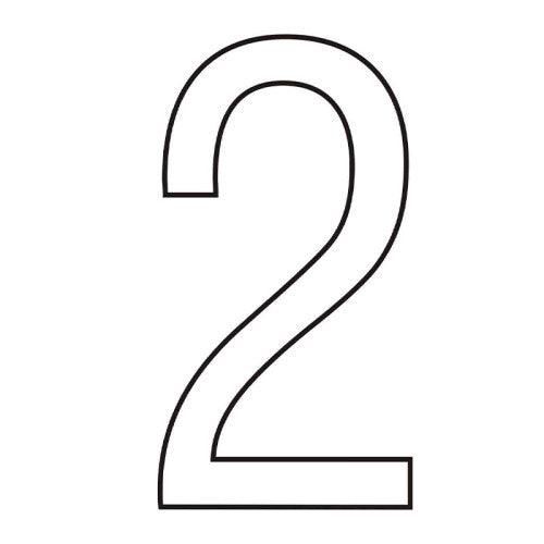 Character '2' - White Vinyl - 75mm - Pack of 10 - Min Order 2