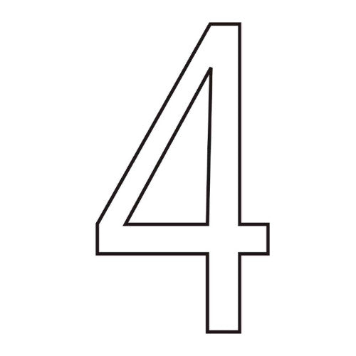 Character '4' - White Vinyl - 75mm - Pack of 10 - Min Order 2