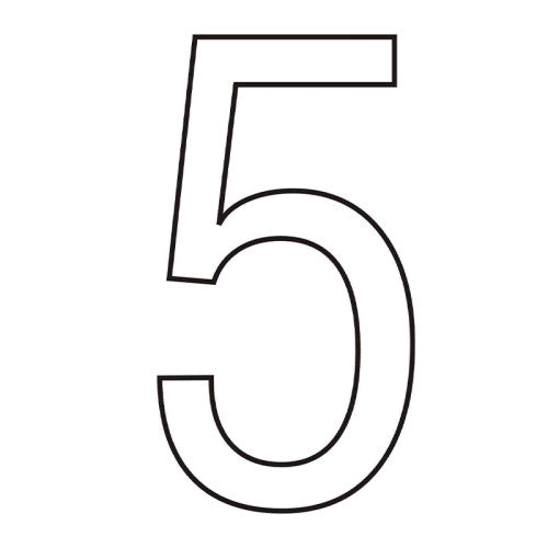 Character '5' - White Vinyl - 75mm - Pack of 10
