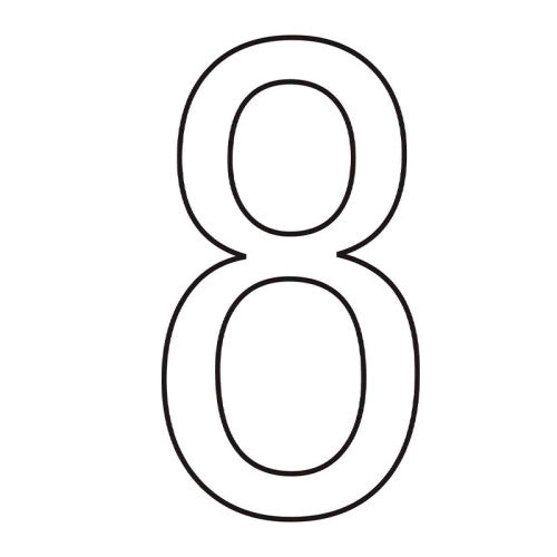 Character '8' - White Vinyl - 75mm - Pack of 10