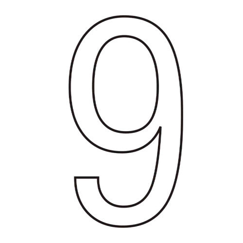 Character '9' - White Vinyl - 75mm - Pack of 10