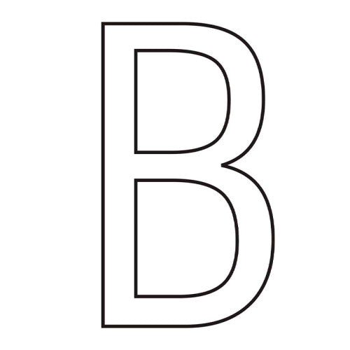 Character 'B' - White Vinyl - 75mm - Pack of 10