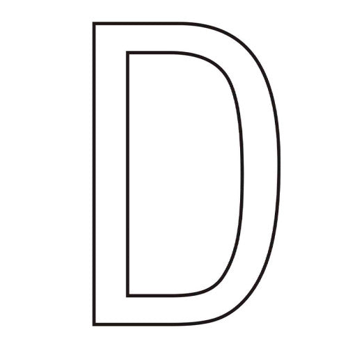 Character 'D' - White Vinyl - 75mm - Pack of 10