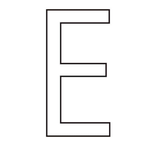 Character 'E' - White Vinyl - 75mm - Pack of 10