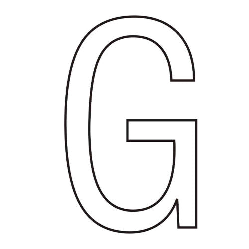 Character 'G' - White Vinyl - 75mm - Pack of 10 - Min Order 2