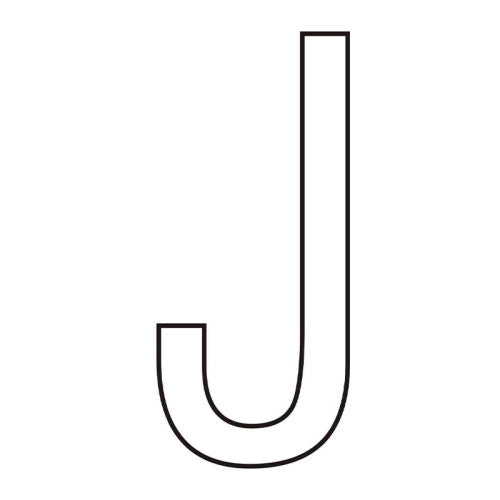 Character 'J' - White Vinyl - 75mm - Pack of 10