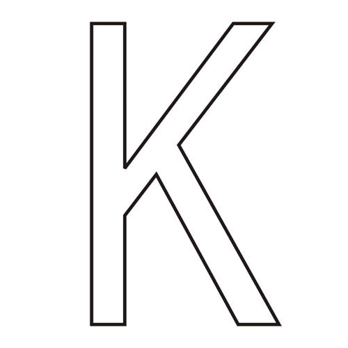 Character 'K' - White Vinyl - 75mm - Pack of 10