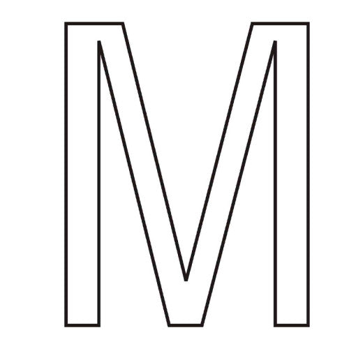 Character 'M' - White Vinyl - 75mm - Pack of 10