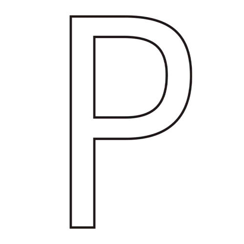 Character 'P' - White Vinyl - 75mm - Pack of 10