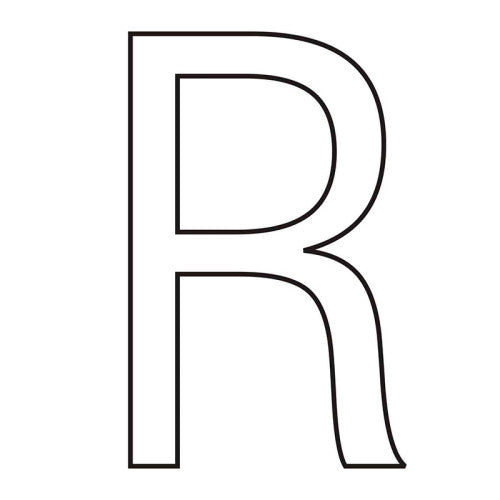 Character 'R' - White Vinyl - 75mm - Pack of 10
