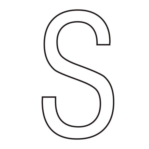 Character 'S' - White Vinyl - 75mm - Pack of 10