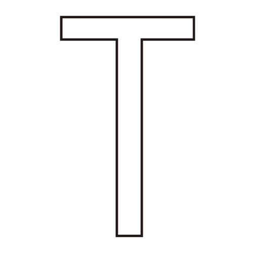 Character 'T' - White Vinyl - 75mm - Pack of 10