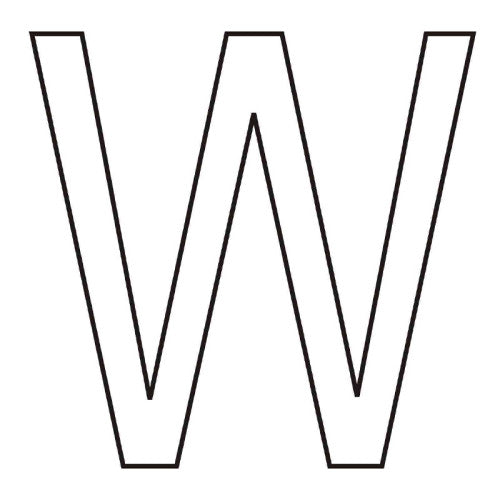 Character 'W' - White Vinyl - 75mm - Pack of 10