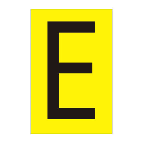 Character 'E' - Yellow Vinyl - 50mm - Pack of 10