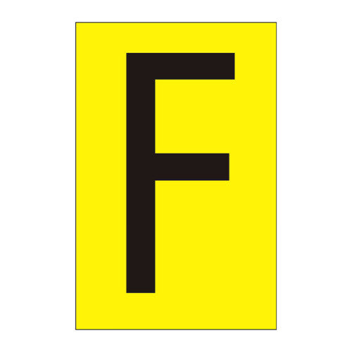 Character 'F' - Yellow Vinyl - 50mm - Pack of 10