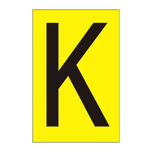 Character 'K' - Yellow Vinyl - 50mm - Pack of 10