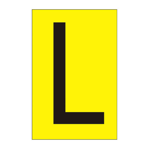 Character 'L' - Yellow Vinyl - 50mm - Pack of 10