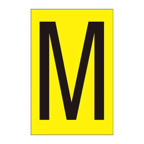 Character 'M' - Yellow Vinyl - 50mm - Pack of 10