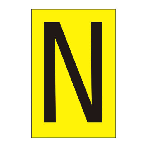 Character 'N' - Yellow Vinyl - 50mm - Pack of 10