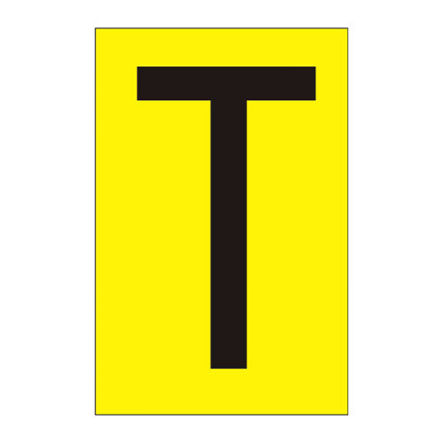 Character 'T' - Yellow Vinyl - 50mm - Pack of 10