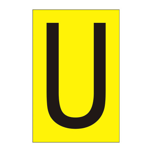 Character 'U' - Yellow Vinyl - 50mm - Pack of 10