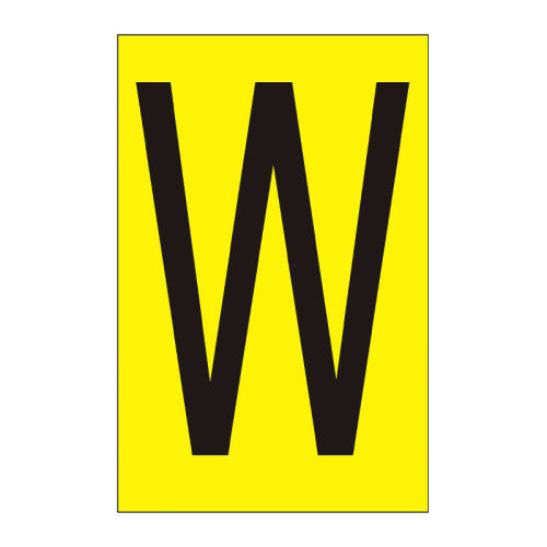 Character 'W' - Yellow Vinyl - 50mm - Pack of 10