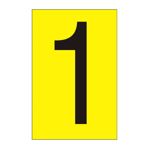 Character '1' - Yellow Vinyl - 75mm - Pack of 10