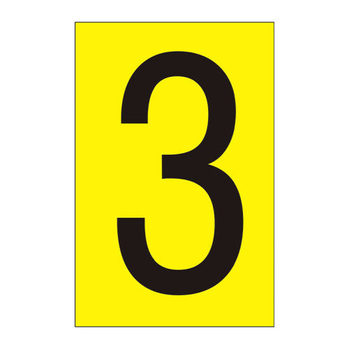 Character '3' - Yellow Vinyl - 75mm - Pack of 10