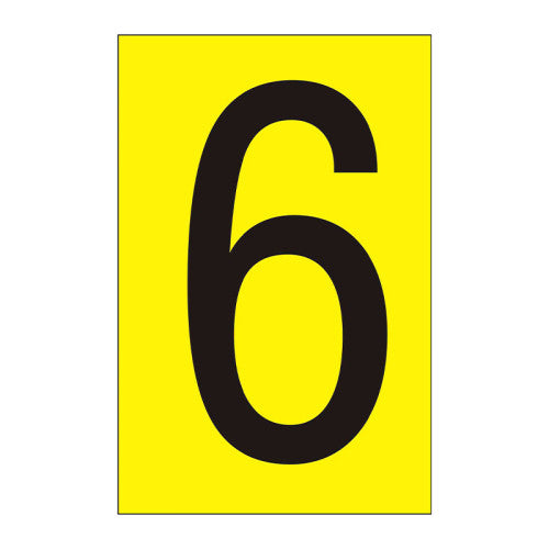 Character '6' - Yellow Vinyl - 75mm - Pack of 10