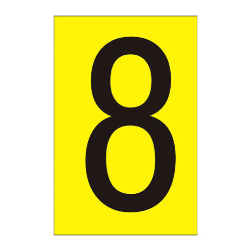 Character '8' - Yellow Vinyl - 75mm - Pack of 10