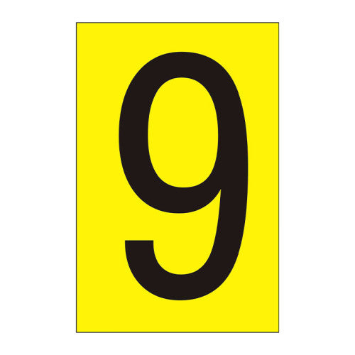 Character '9' - Yellow Vinyl - 75mm - Pack of 10