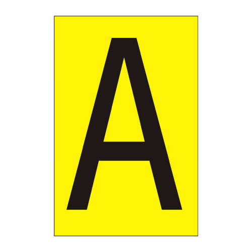 Character 'A' - Yellow Vinyl - 75mm - Pack of 10