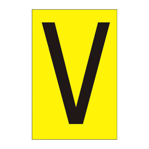 Character 'V' - Yellow Vinyl - 75mm - Pack of 10
