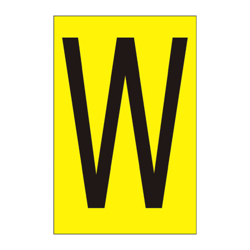 Character 'W' - Yellow Vinyl - 75mm - Pack of 10