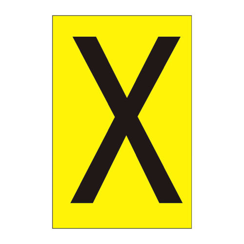 Character 'X' - Yellow Vinyl - 75mm - Pack of 10