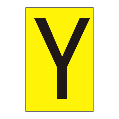 Character 'Y' - Yellow Vinyl - 75mm - Pack of 10