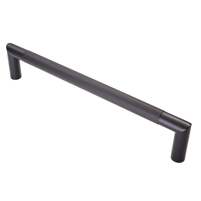 20Mm Dia. Crown Knurled Pull Handle - 300Mm C/C - Bolt Through Fixing - Matt Black