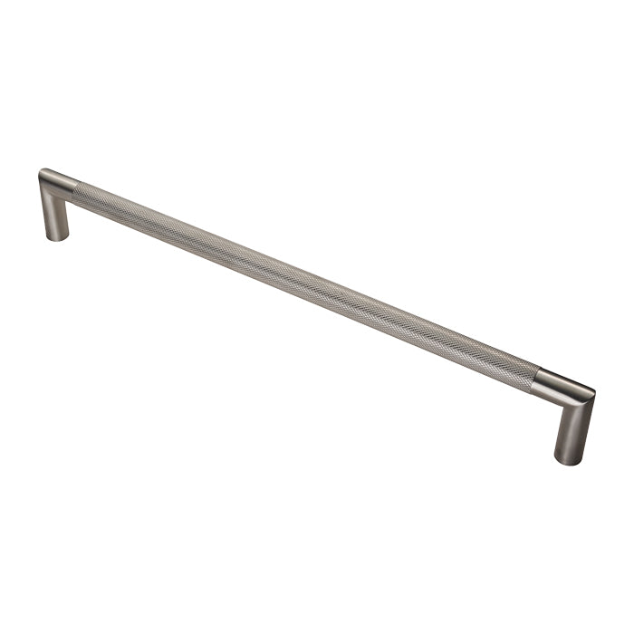 20Mm Dia. Crown Knurled Pull Handle - 450Mm C/C - Bolt Through Fixing - Satin Stainless Steel
