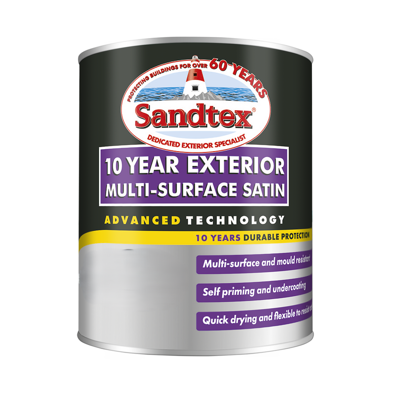 Sandtex 10 Year Exterior Multi-Surface Satin Black 750ml