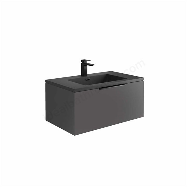 Scudo Ambience 790mm x 350mm x 475mm Wall Mounted Vanity Unit - Matt Grey - Dimensions