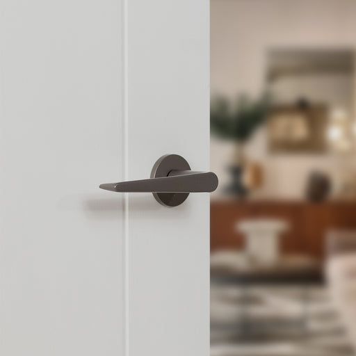 Tupai Rapido 5S Line Torrao Lever Door Handle on 5mm Slimline Round Rose - Titanium