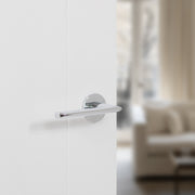 Tupai Rapido 5S Line Tavira Lever Door Handle on 5mm Slimline Round Rose - Bright Polished Chrome