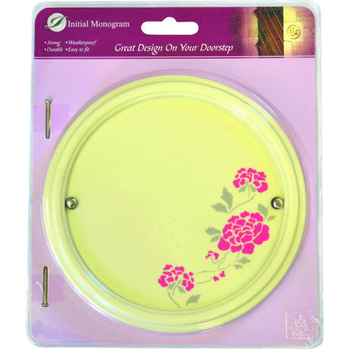 Hand Painted Flower Design Plaque 225mm dia
