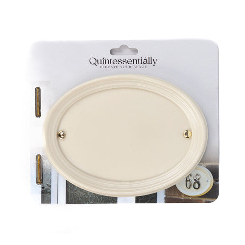 Medium White Oval Plaque