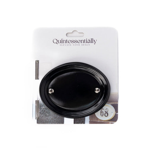 Small Gloss Black Oval Plaque