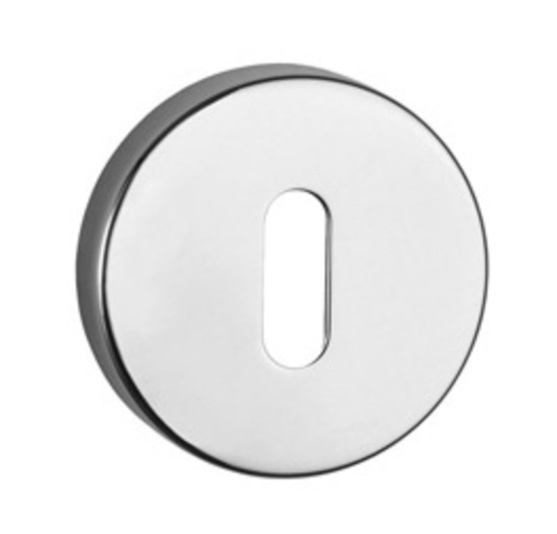 Tupai Rapido CurvaLine Euro Escutcheons on Round Rose - Bright Polished Chrome