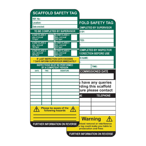 Scaffold Tag Insert (Pack of 50)